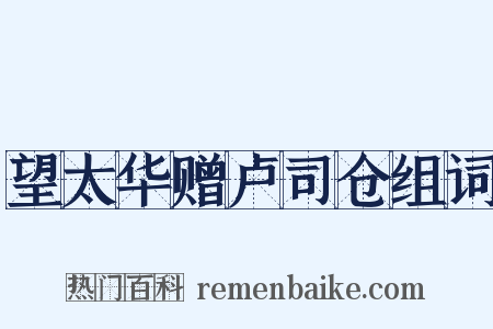 望太华赠卢司仓组词是什么意思的图片